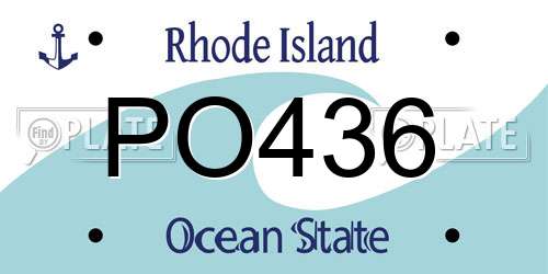 PO436 Rhode Island License Plate