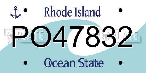 PO47832 Rhode Island License Plate