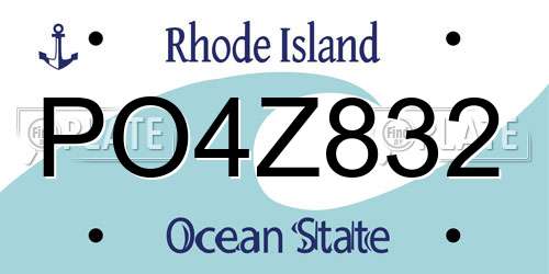 PO4Z832 Rhode Island License Plate