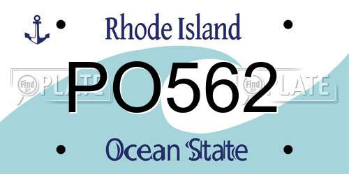 PO562 Rhode Island License Plate