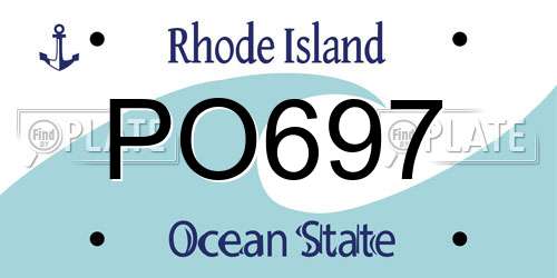 PO697 Rhode Island License Plate