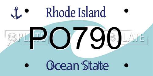 PO790 Rhode Island License Plate