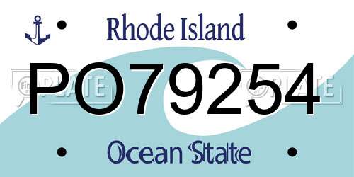 PO79254 Rhode Island License Plate