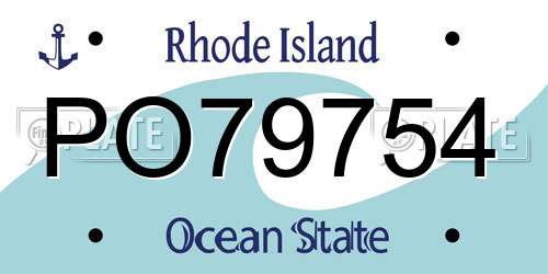 PO79754 Rhode Island License Plate