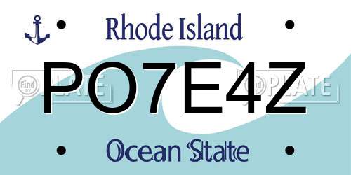 PO7E4Z Rhode Island License Plate