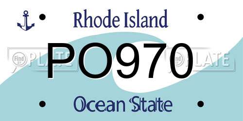 PO970 Rhode Island License Plate