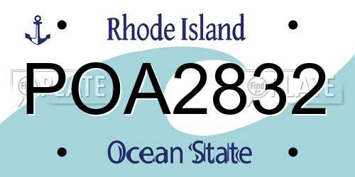 POA2832 Rhode Island License Plate