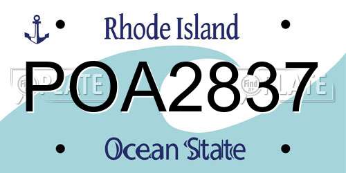 POA2837 Rhode Island License Plate