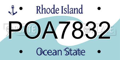POA7832 Rhode Island License Plate