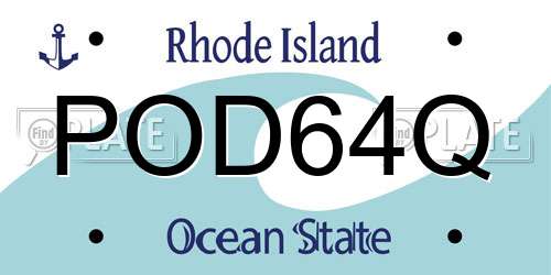 POD64Q Rhode Island License Plate