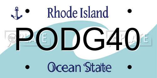 PODG40 Rhode Island License Plate