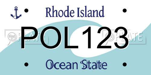 POL123 Rhode Island License Plate