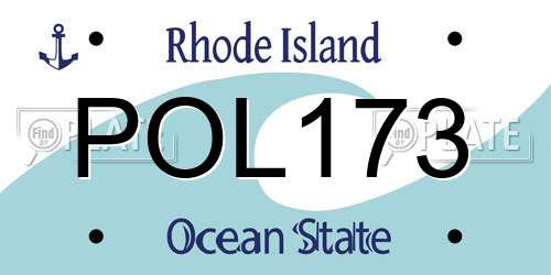 POL173 Rhode Island License Plate