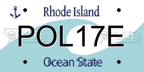 POL17E Rhode Island License Plate