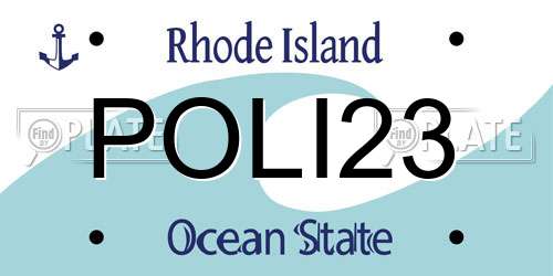 POLI23 Rhode Island License Plate