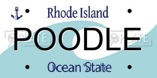 POODLE Rhode Island License Plate