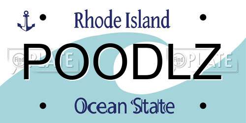 POODLZ Rhode Island License Plate