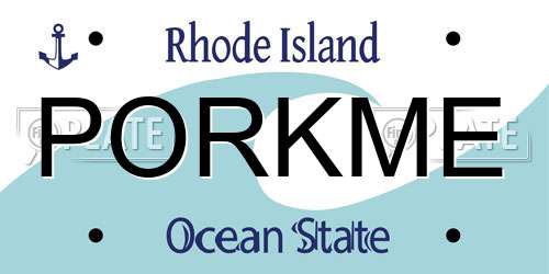 PORKME Rhode Island License Plate