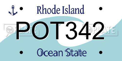 POT342 Rhode Island License Plate