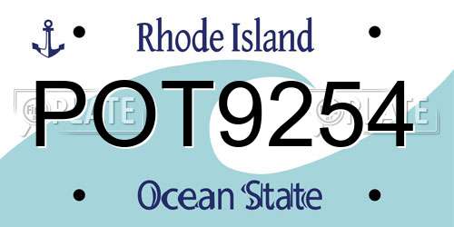 POT9254 Rhode Island License Plate