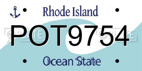 POT9754 Rhode Island License Plate
