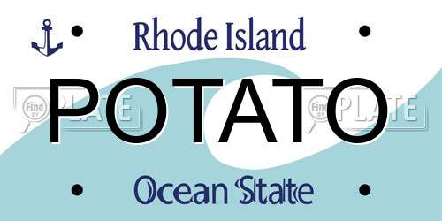 POTATO Rhode Island License Plate
