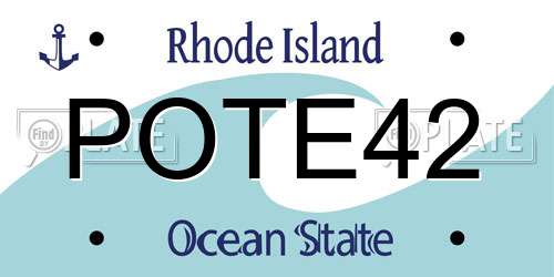 POTE42 Rhode Island License Plate