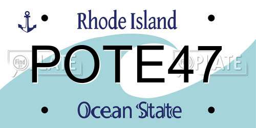 POTE47 Rhode Island License Plate