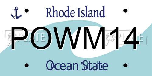 POWM14 Rhode Island License Plate