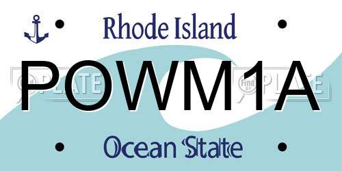 POWM1A Rhode Island License Plate