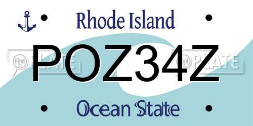 POZ34Z Rhode Island License Plate