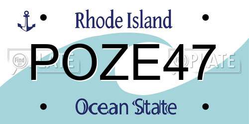 POZE47 Rhode Island License Plate