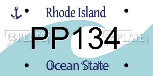 PP134 Rhode Island License Plate
