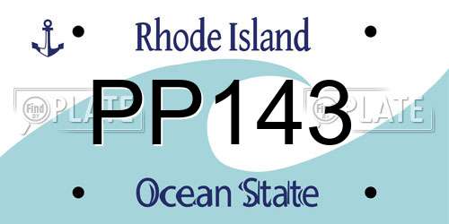 PP143 Rhode Island License Plate