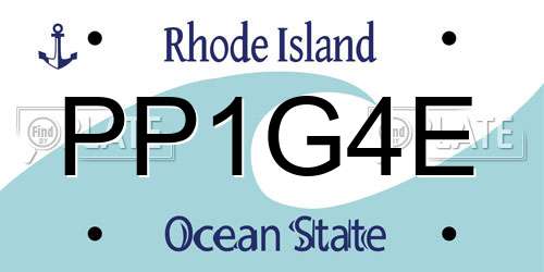PP1G4E Rhode Island License Plate