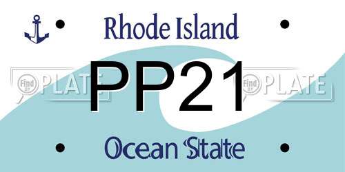 PP21 Rhode Island License Plate