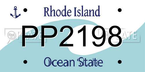 PP2198 Rhode Island License Plate