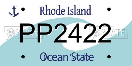PP2422 Rhode Island License Plate