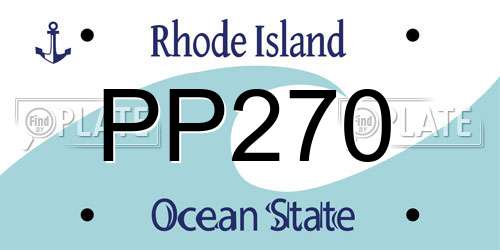PP270 Rhode Island License Plate