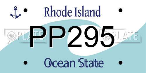 PP295 Rhode Island License Plate