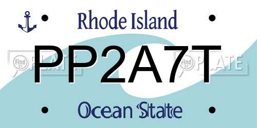 PP2A7T Rhode Island License Plate
