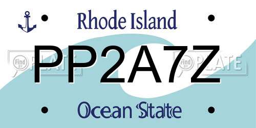 PP2A7Z Rhode Island License Plate