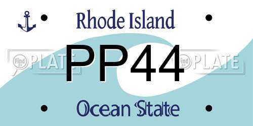 PP44 Rhode Island License Plate