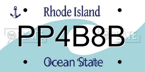 PP4B8B Rhode Island License Plate