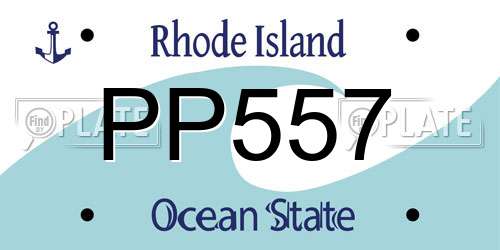 PP557 Rhode Island License Plate