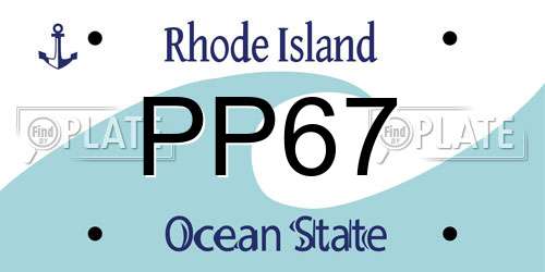 PP67 Rhode Island License Plate