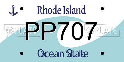 PP707 Rhode Island License Plate