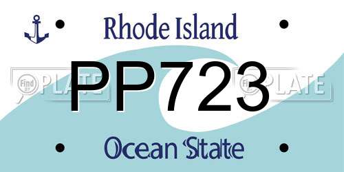 PP723 Rhode Island License Plate