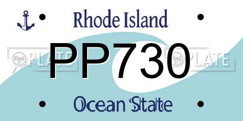 PP730 Rhode Island License Plate