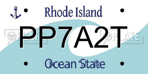 PP7A2T Rhode Island License Plate